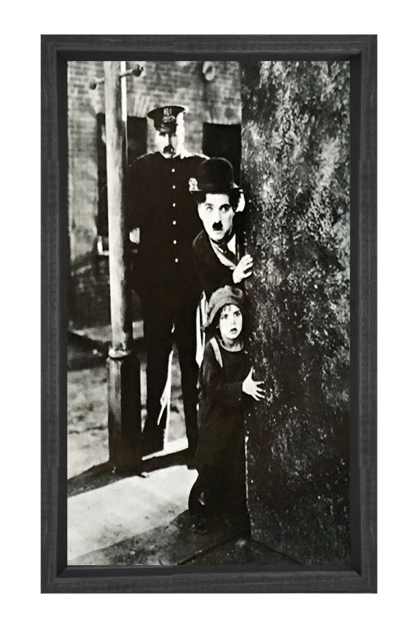 Charlie Chaplin Tablosu Siyah Ahşap Çerçeve - 45x30