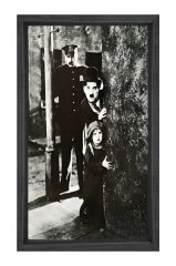 Charlie Chaplin Tablosu Siyah Ahşap Çerçeve - 50x90