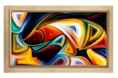Soyut Reprodüksiyon Tablosu Naturel Ahşap - 70x100
