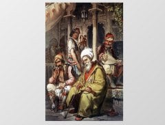 Osmanlı Kahvehanesi Tablosu Çerçevesiz - 70x100