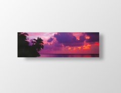 Deniz ve Mor Bulutlar Tablosu Çerçevesiz - 150x50