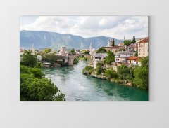 Mostar Köprüsü Tablosu Çerçevesiz - 50x90