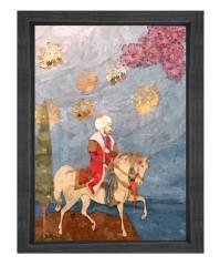 Fatih Minyatür Tablosu Siyah Ahşap - 70x100