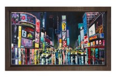 New York Times Tablosu Kahverengi Ahşap Çerçeve - 70x100