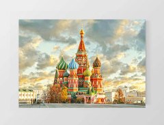 Moskova & St. Petersburg Tablosu Çerçevesiz - 70x100