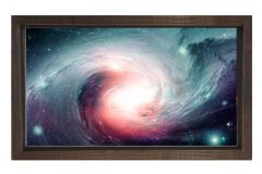 Evren ve Uzay Tablosu Kahverengi Ahşap Çerçeve - 45x30