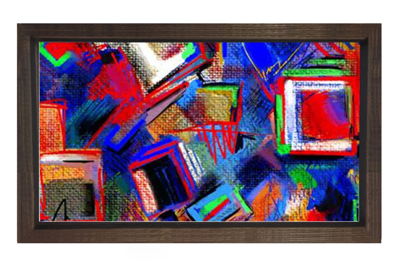 Soyut Reprodüksiyon Tablosu Kahverengi Ahşap - 50x70