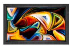 Soyut Reprodüksiyon Tablosu Siyah Ahşap - 50x70