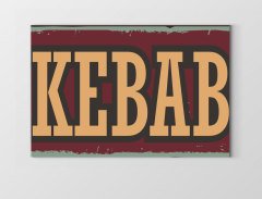 Vintage Kebab Reklam Afişi Tablosu Çerçevesiz - 40x60