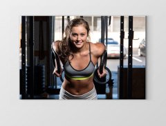 Fitness Yapan Kadın Tablosu Çerçevesiz - 100x150