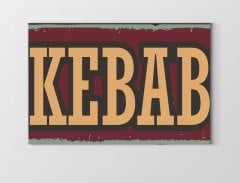 Vintage Kebab Reklam Afişi Tablosu Çerçevesiz - 45x30