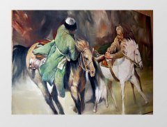 Türk Süvarisi Tablosu Çerçevesiz - 50x90
