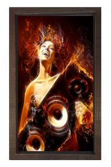 Bas Hoporlör Ve Kadın Tablosu Kahverengi Ahşap Çerçeve - 40x60