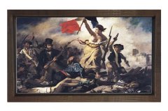 Fransız Devrimi Tablosu Kahverengi Ahşap Çerçeve - 100x150