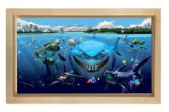Kayıp Balık Nemo Animasyonu Tablosu Naturel Ahşap Çerçeve - 50x70