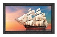 Yelkenli Gemi Tablosu Tablosu Siyah Ahşap Çerçeve - 40x60