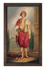 Osman Hamdi Bey Tablosu Kahverengi Ahşap Çerçeve - 70x100