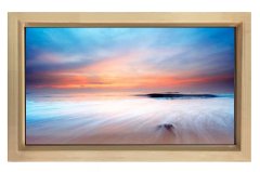 Koyu Bulutlar ve Sisli Deniz Tablosu Naturel Ahşap - 100x200