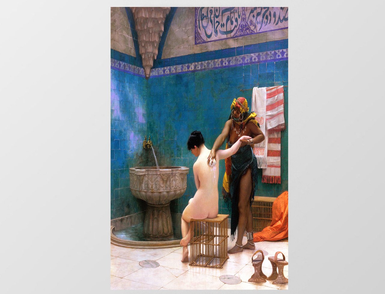 Hanım Ve Hizmetkar Tablosu Çerçevesiz - 40x60