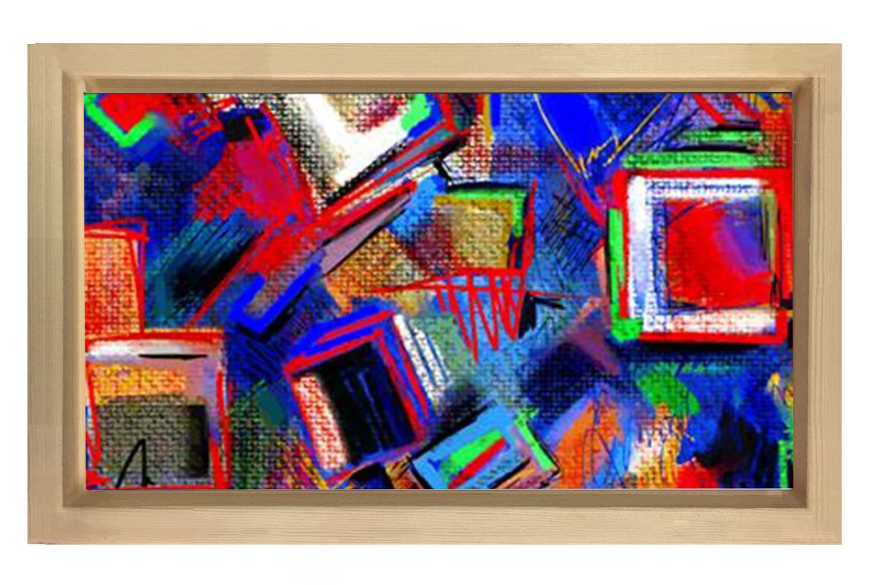 Soyut Reprodüksiyon Tablosu Naturel Ahşap - 50x90