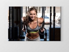 Fitness Yapan Kadın Tablosu Çerçevesiz - 70x100