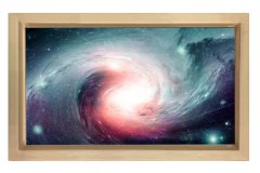 Evren ve Uzay Tablosu Naturel Ahşap Çerçeve - 50x90