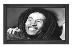 Bob Marley Siyah Beyaz Tablosu Siyah Ahşap Çerçeve - 40x60