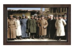 Atatürk Kurmarlarıyla Tablosu Kahverengi Ahşap - 100x150