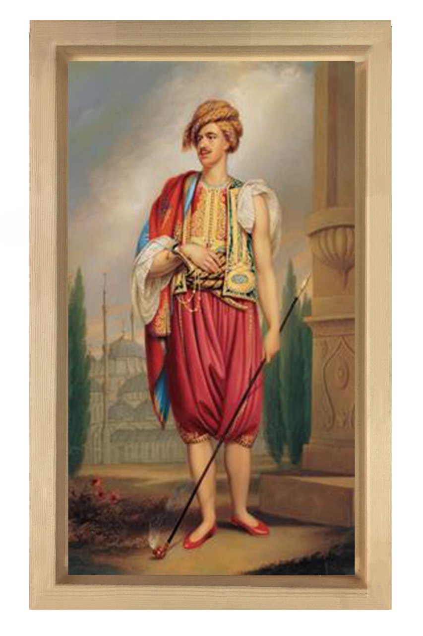 Osman Hamdi Bey Tablosu Naturel Ahşap Çerçeve - 50x70
