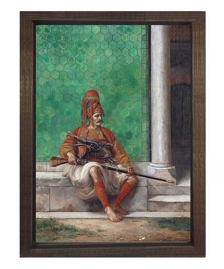 Sipahi Tablosu Kahverengi Ahşap Çerçeve - 50x70