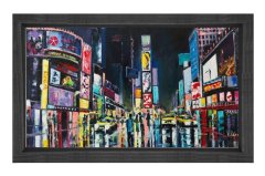 New York Times Tablosu Siyah Ahşap Çerçeve - 50x90
