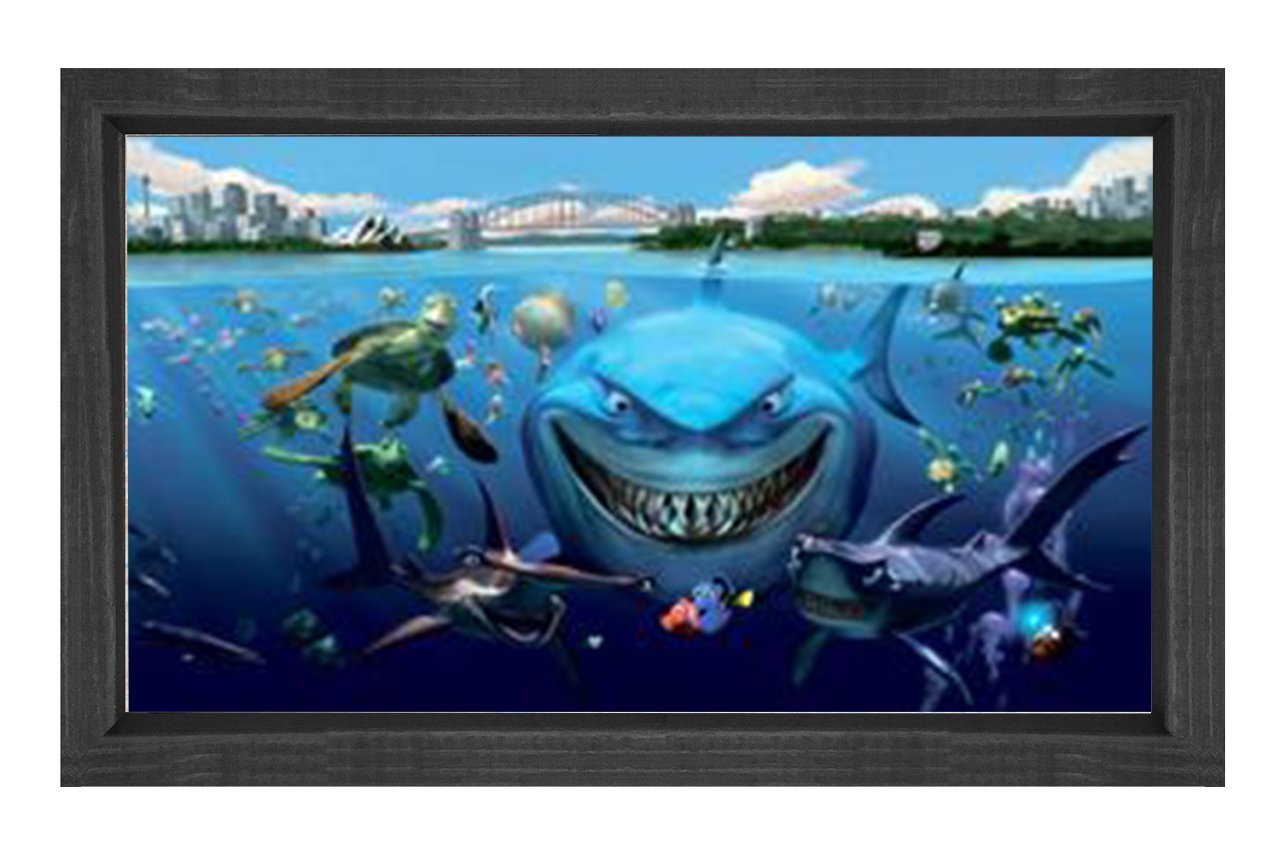 Kayıp Balık Nemo Animasyonu Tablosu Siyah Ahşap Çerçeve - 50x90