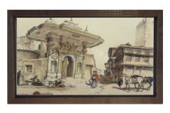 Osmanlı İstanbulu Tablosu Kahverengi Ahşap Çerçeve - 45x30