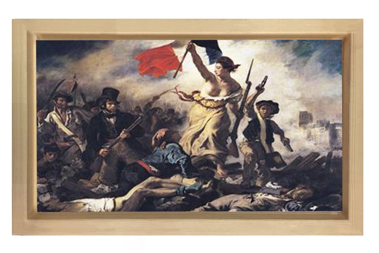 Fransız Devrimi Tablosu Naturel Ahşap Çerçeve - 40x60