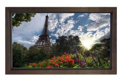 Eiffel Kulesi Paris Tablosu Kahverengi Ahşap Çerçeve - 50x70
