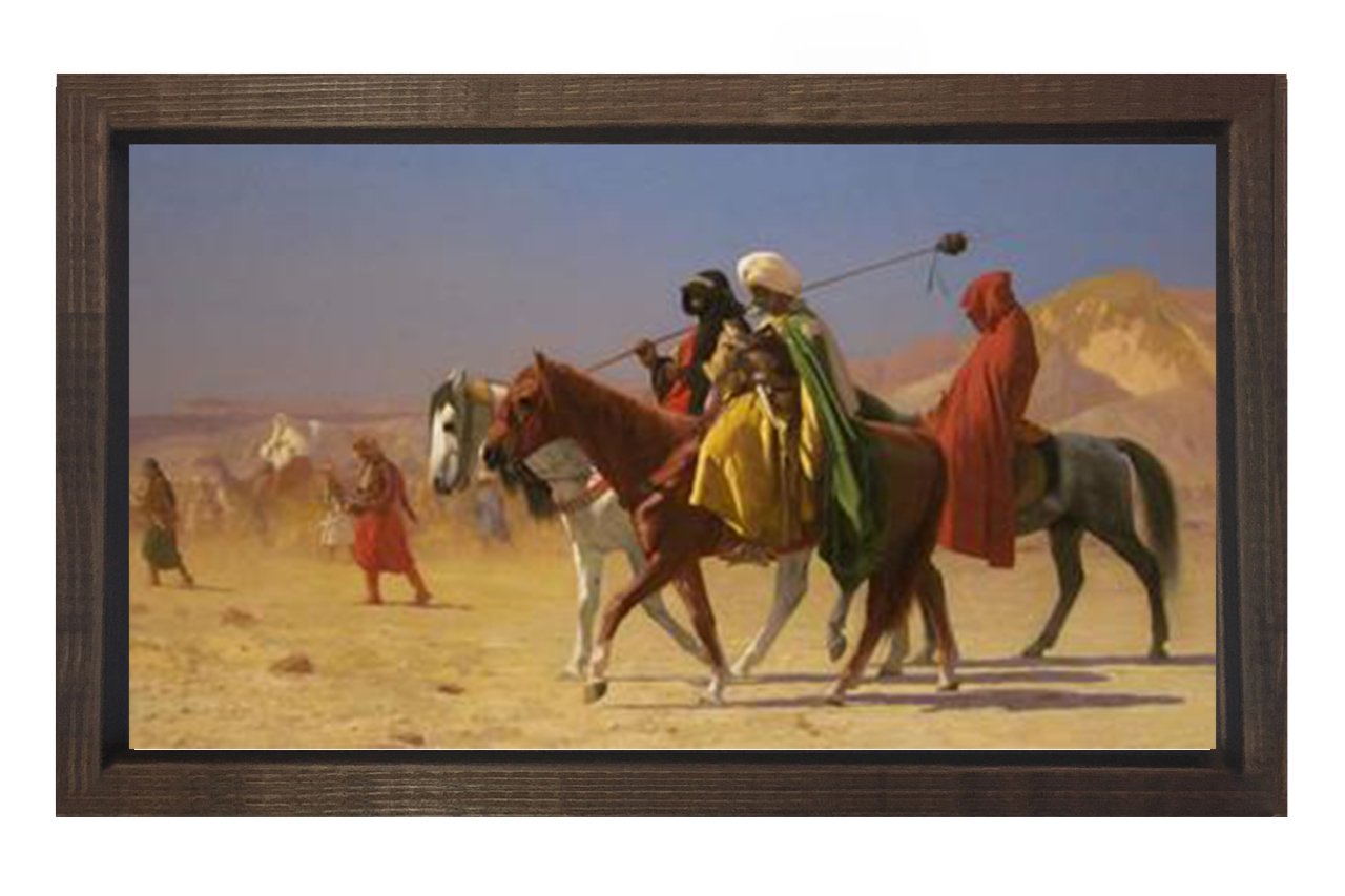 Arabs Crossing Desert Kahverengi Ahşap Çerçeve - 70x100