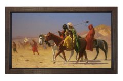 Arabs Crossing Desert Kahverengi Ahşap Çerçeve - 70x100