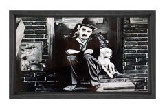 Charlie Chaplin Tablosu Siyah Ahşap Çerçeve - 50x70