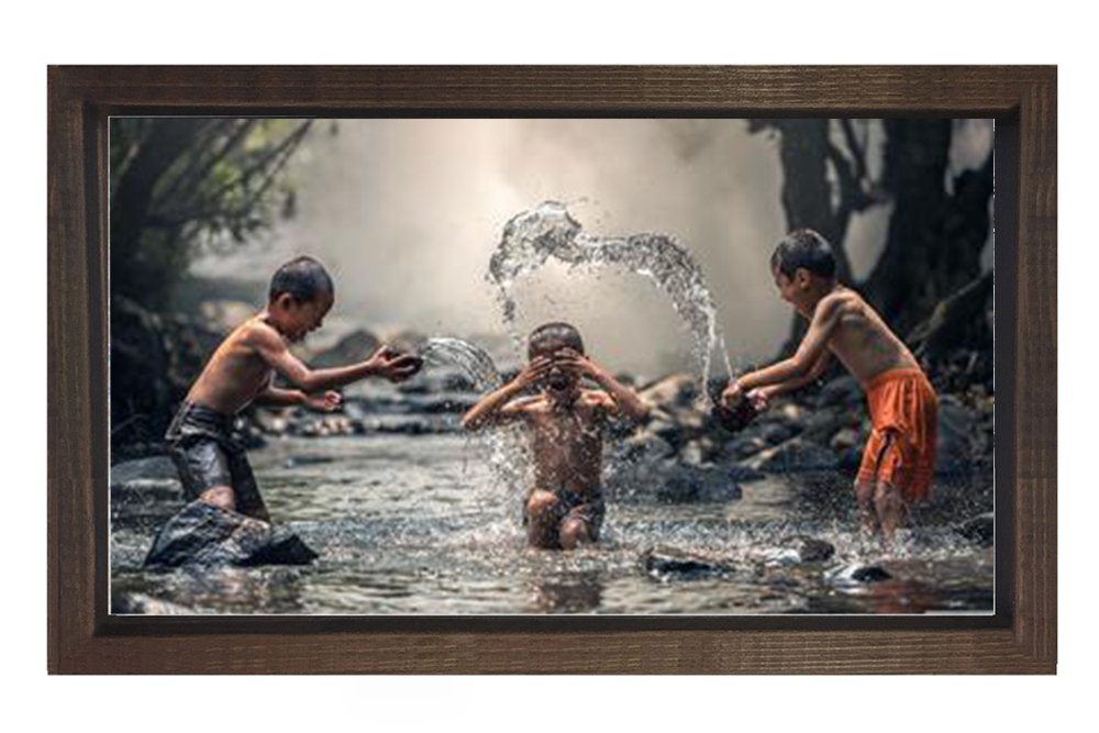 Su savaşı  Tablosu Kahverengi Ahşap Çerçeve - 50x70