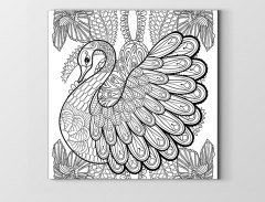 Kuğu Boyama Tablo Tablosu Çerçevesiz - 60x60