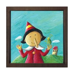 Pinokyo Tablosu Kahverengi Ahşap Çerçeve - 30x30