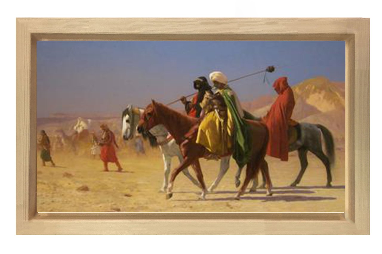 Arabs Crossing Desert Naturel Ahşap Çerçeve - 40x60