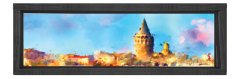 İstanbul Manzarası Tablosu Siyah Ahşap Çerçeve - 120x40