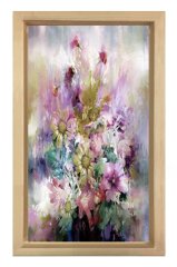Vazoda Çiçek Natürmort Tablosu Naturel Ahşap - 45x30