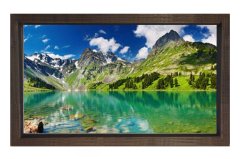 Berrak Göl ve Dağ Manzarası Tablosu Kahverengi Ahşap - 100x200