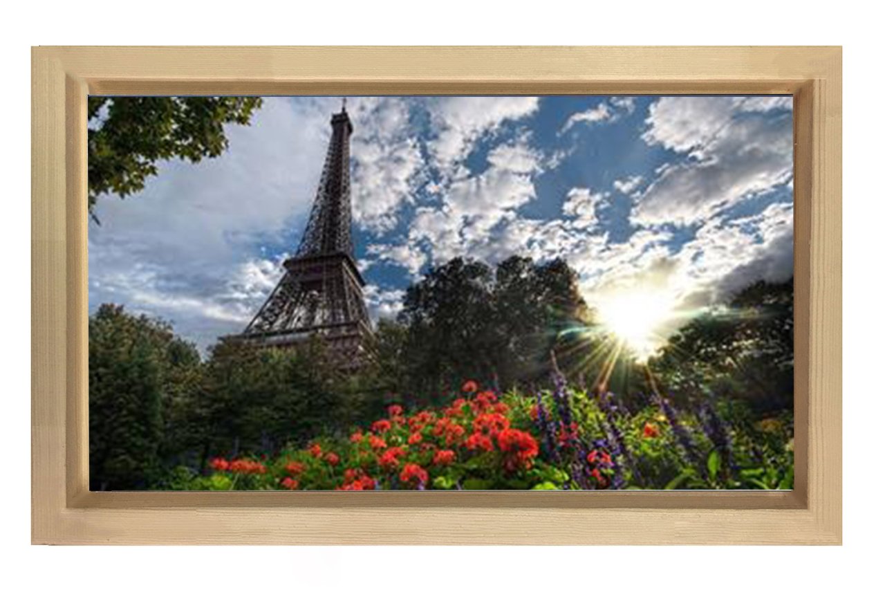 Eiffel Kulesi Paris Tablosu Naturel Ahşap Çerçeve - 50x70