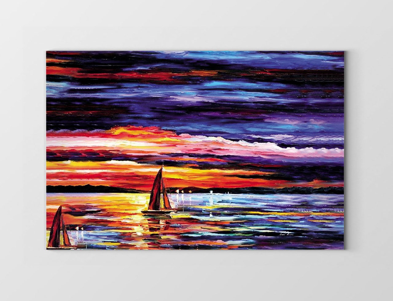 Yelkenli Gemi Yağlı Boya Tablosu Çerçevesiz - 100x150