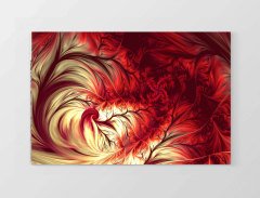 Kırmızı Ateş Agacı Tablosu Çerçevesiz - 100x200