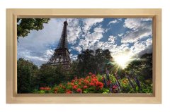 Eiffel Kulesi Paris Tablosu Naturel Ahşap Çerçeve - 50x90