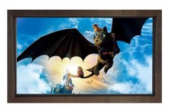 Ejderhanı Nasıl Eğitirsin Tablosu Kahverengi Ahşap Çerçeve - 40x60